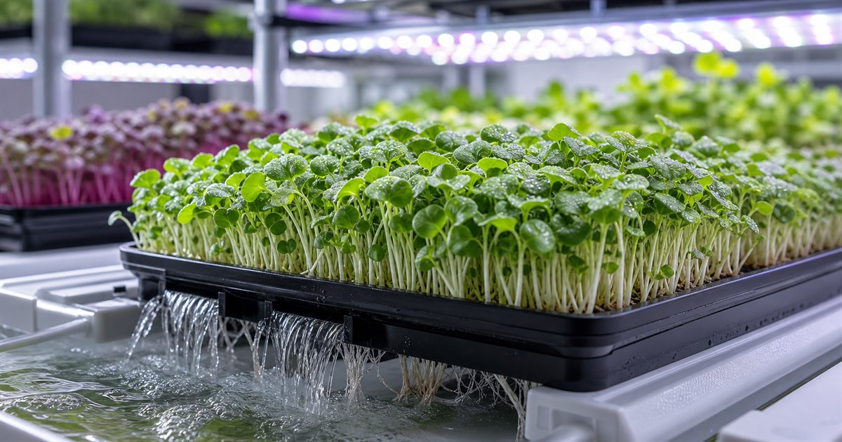 Microbrotes e hidroponía: producción controlada para más frescura