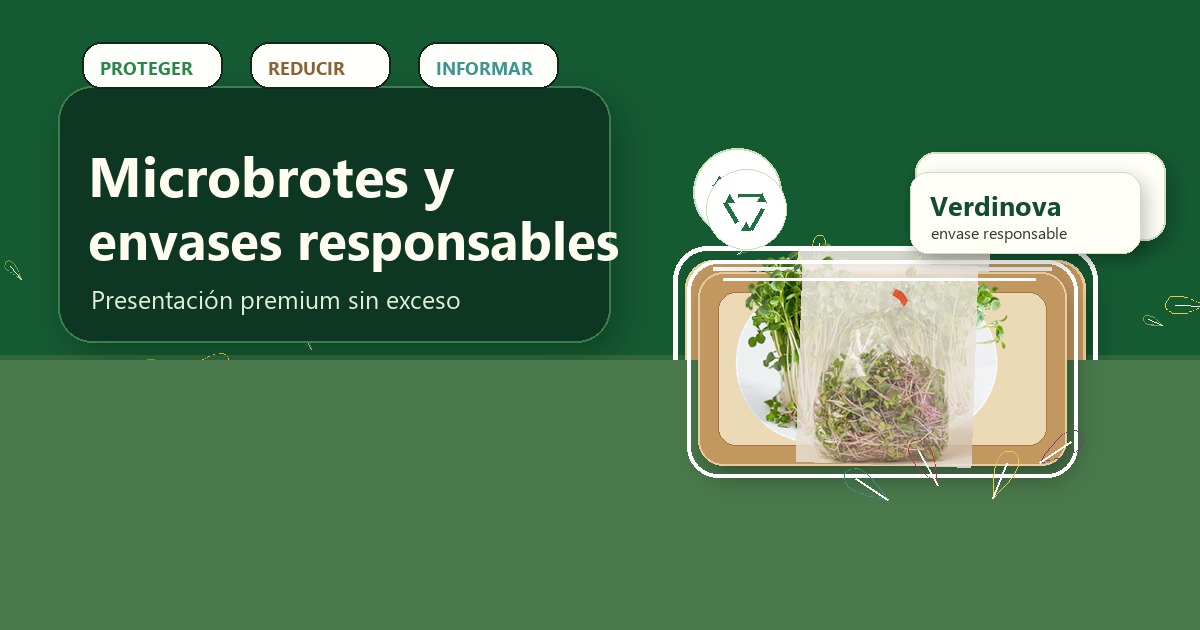 Microbrotes en envase responsable con presentación premium